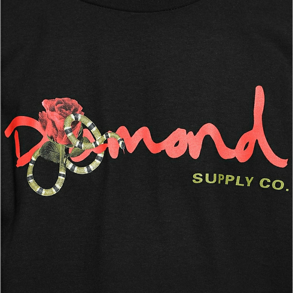 Nwot Rare Limited Edition Zumiez Diamond Supply Co Rose Snake T Shirt